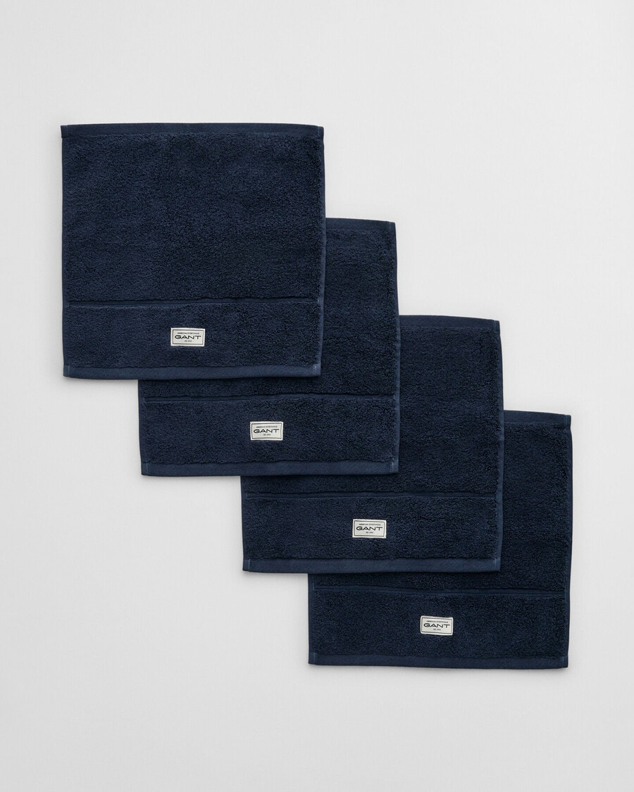4-delige set premium handdoeken 30x30 - marine