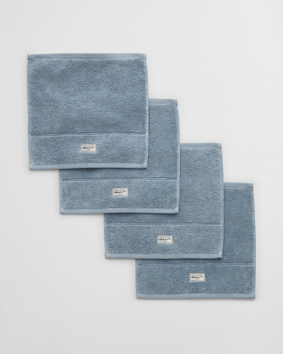 4-delige set premium handdoeken 30x30 cm - waves