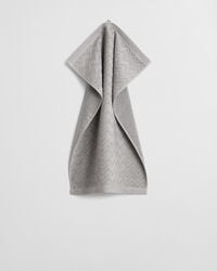 jacquard handdoek met visgraatpatroon 50x70 cm - betongrijs