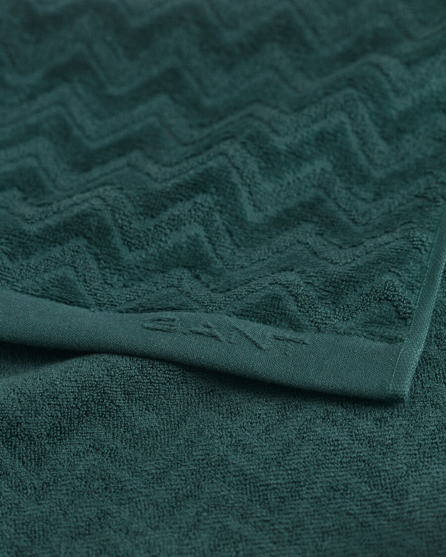 jacquard handdoek met visgraatpatroon 50x70 cm - tartan groen
