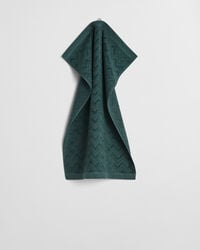 jacquard handdoek met visgraatpatroon 50x70 cm - tartan groen