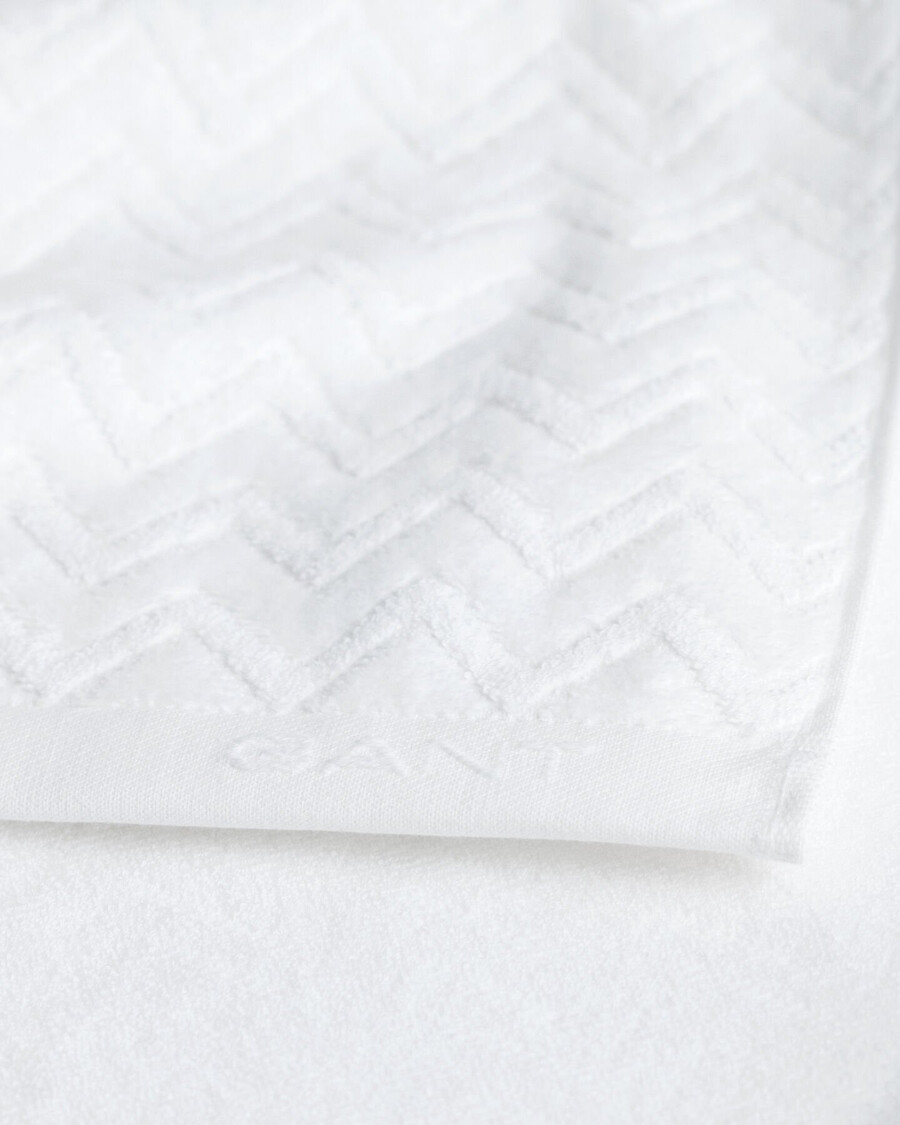 jacquard handdoek met visgraatpatroon 70x140 cm - wit