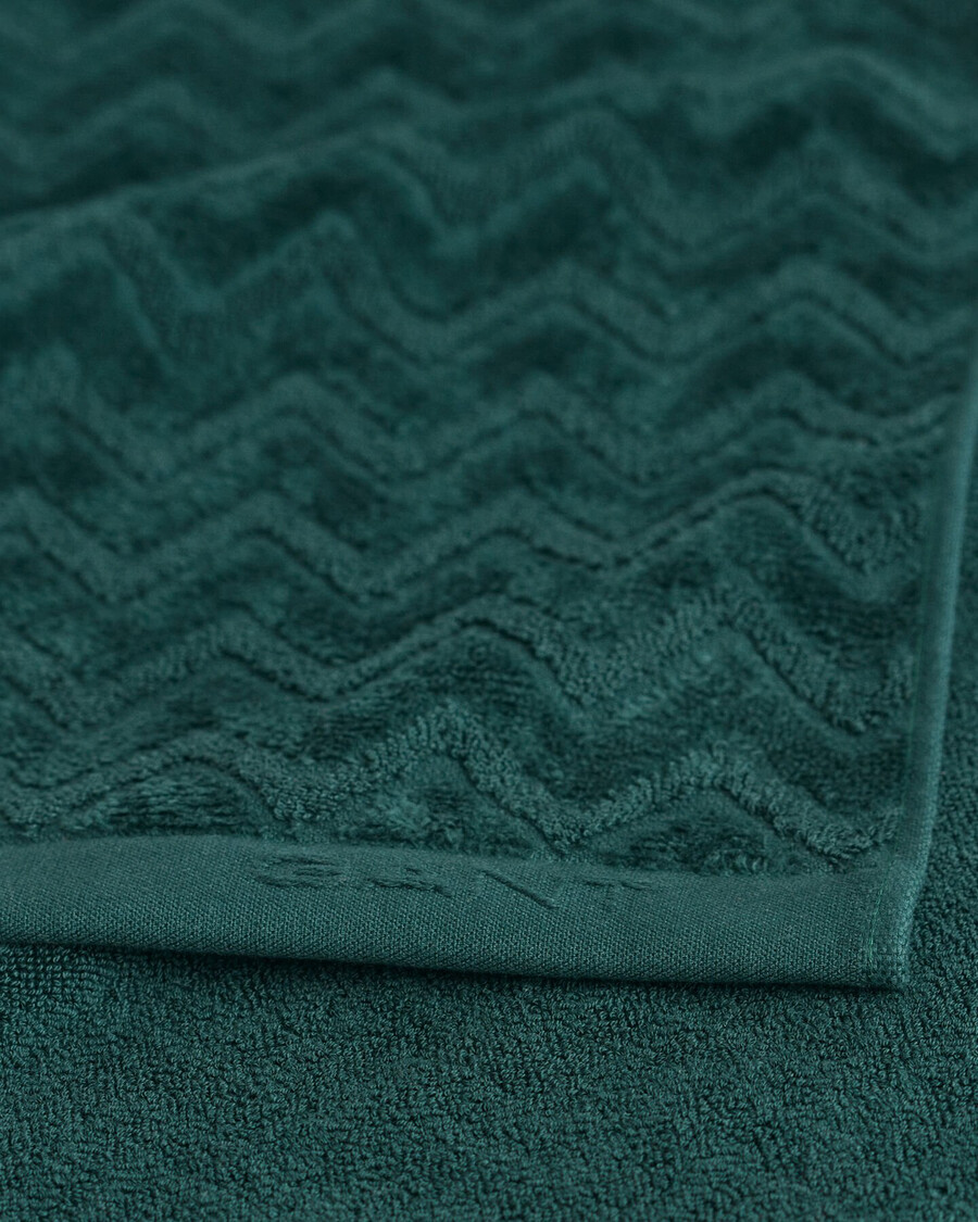 jacquard handdoek met visgraatpatroon 70x140 cm - tartan groen
