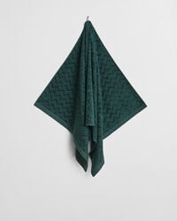 jacquard handdoek met visgraatpatroon 70x140 cm - tartan groen