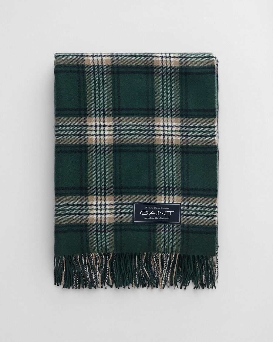 extra fijne merinowollen plaid - tartan groen