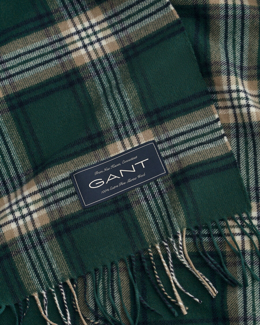 extra fijne merinowollen plaid - tartan groen