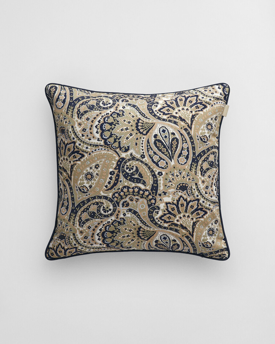 kussen met satijnen paisley-print - marine
