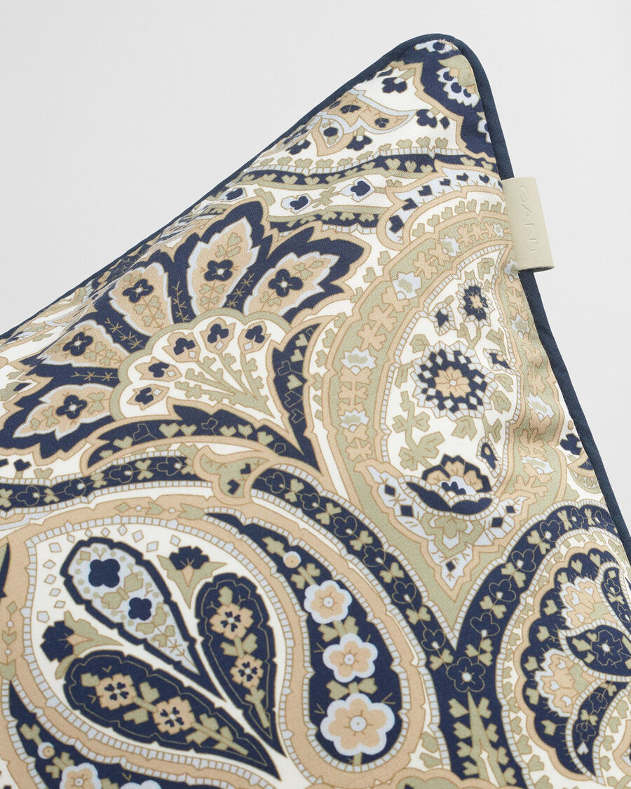 kussen met satijnen paisley-print - marine