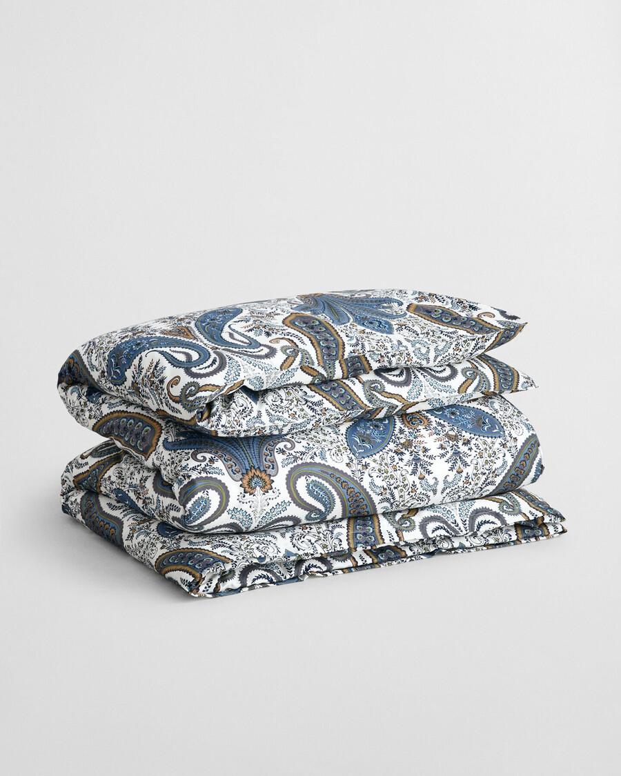 key west paisley tweepersoons dekbed - satijnblauw