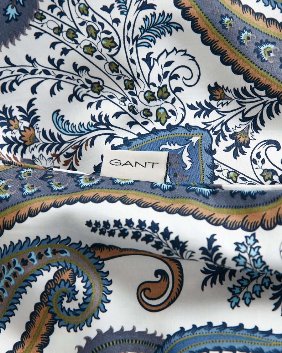 key west paisley tweepersoons dekbed - satijnblauw