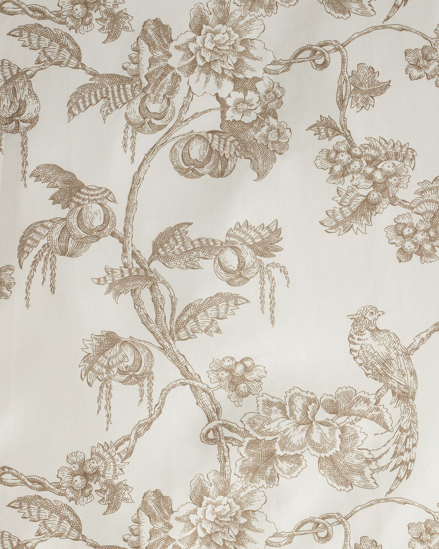 tweepersoons dekbedovertrek met boomprint - taupe beige
