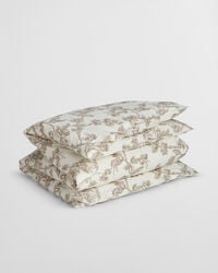 tweepersoons dekbedovertrek met boomprint - taupe beige
