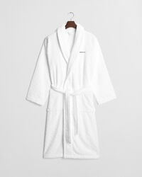 jacquard badjas met visgraatmotief - wit