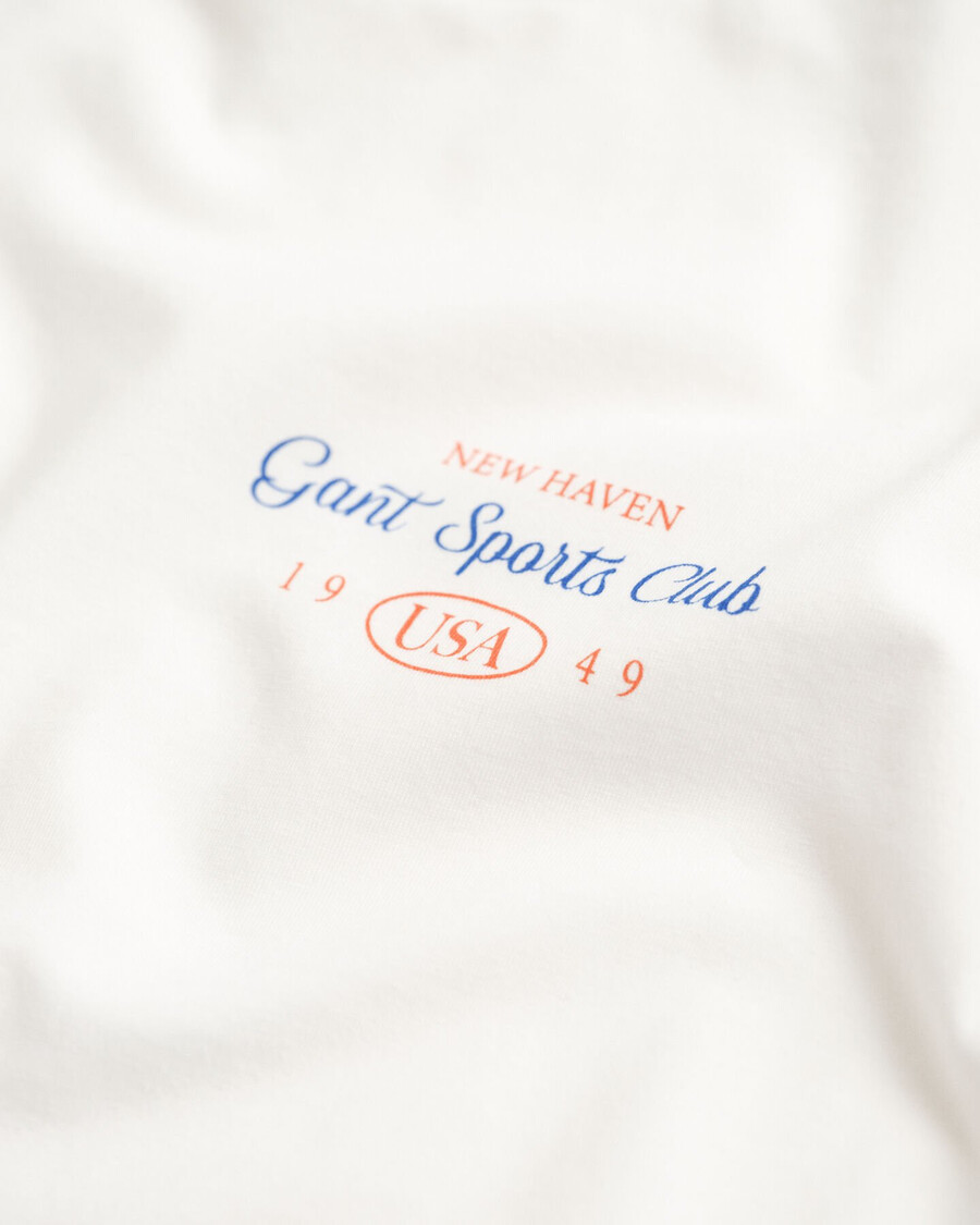 t-shirt met grafische print van een sportclub voor tienermeisjes - eggshell