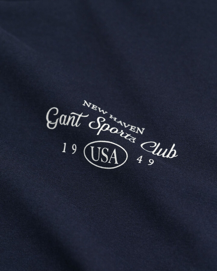 t-shirt met grafische print van een sportclub voor tienermeisjes - avondblauw