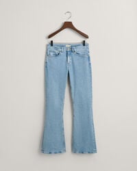 bootcut jeans voor tienermeisjes - lichtblauw