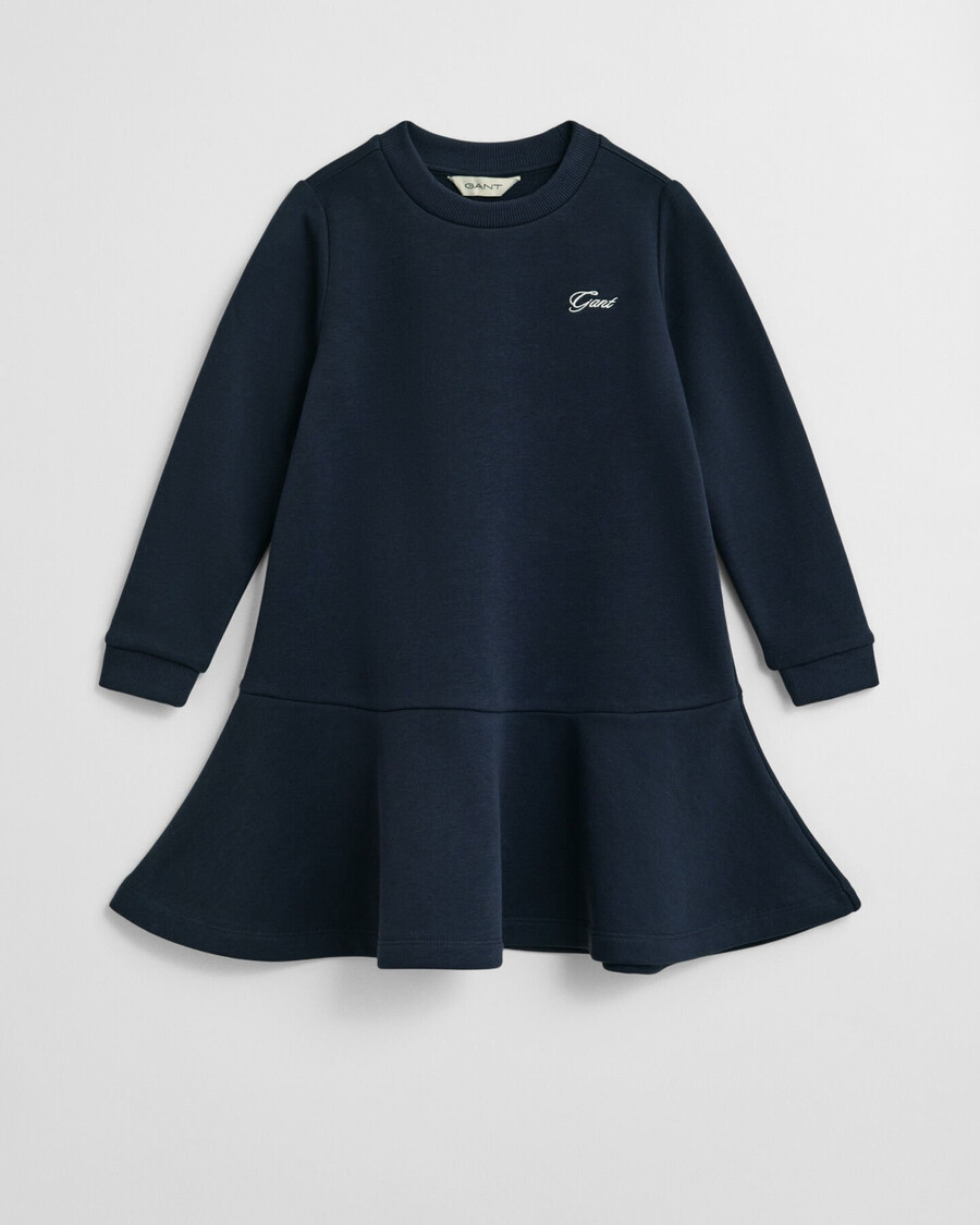 meisjesjurk van jersey met opdruk - avondblauw