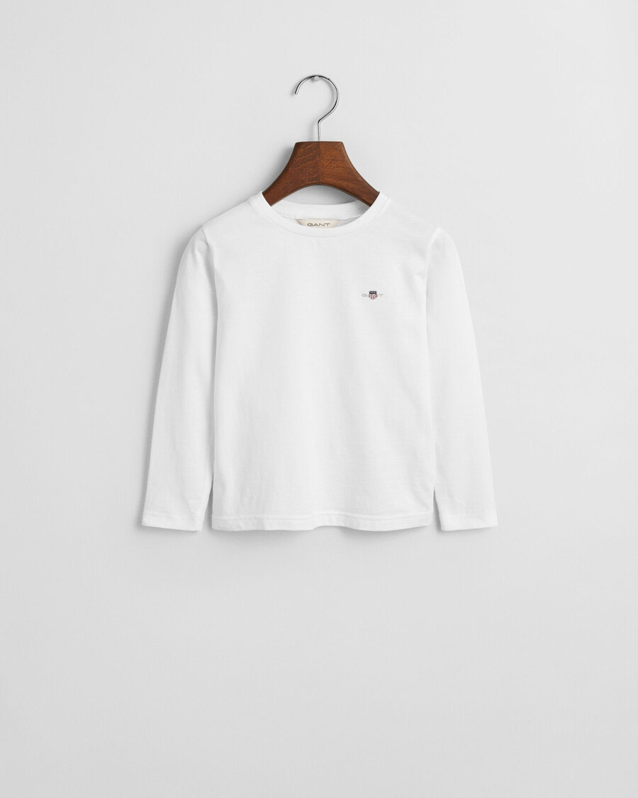 kinder t-shirt met lange mouwen en schildmotief - wit