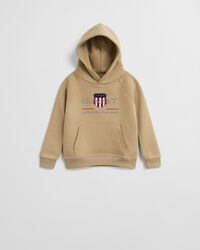 kids archive shield hoodie - donker kaki