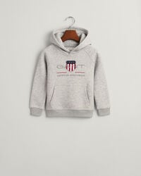 kinderhoodie met archiefschild - lichtgrijs gemêleerd