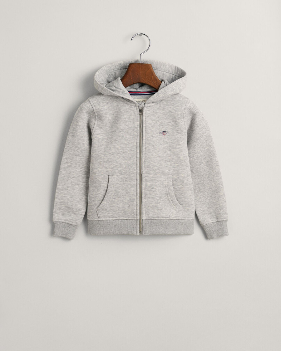 kids shield zip hoodie - lichtgrijs gemêleerd