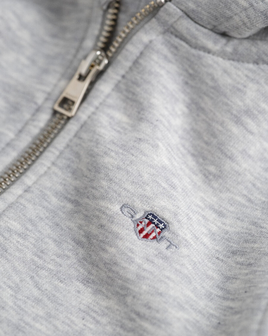 kids shield zip hoodie - lichtgrijs gemêleerd