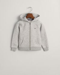 kids shield zip hoodie - lichtgrijs gemêleerd