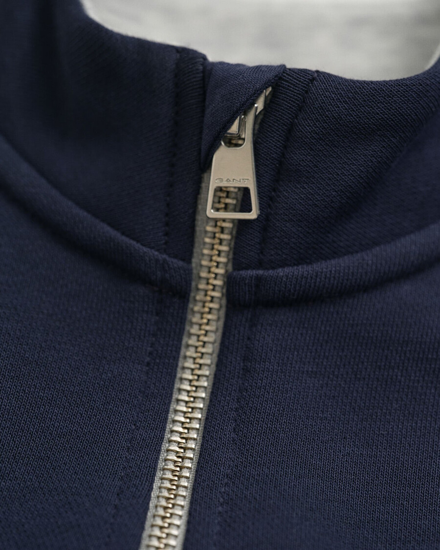 kinder sweatshirt met kleurblokken en halve rits - lichtgrijs gemêleerd