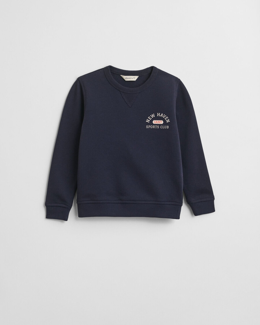 kindersweatshirt met ronde hals en grafische print - avondblauw
