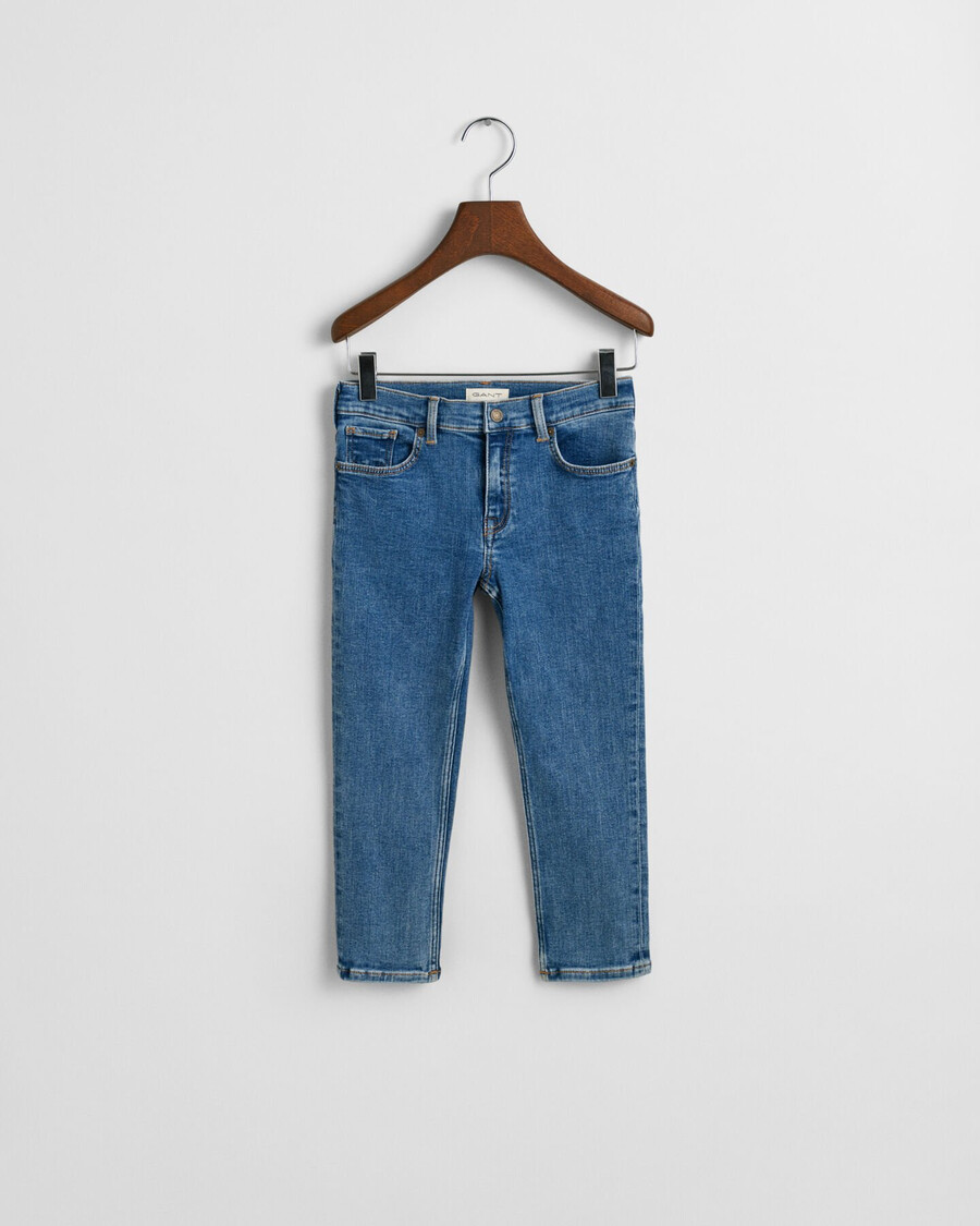slim fit jeans voor kinderen - middenblauw