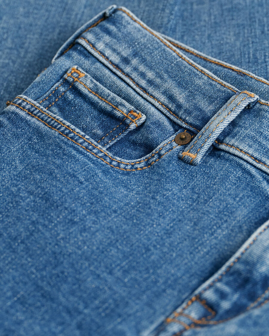 slim fit jeans voor kinderen - middenblauw