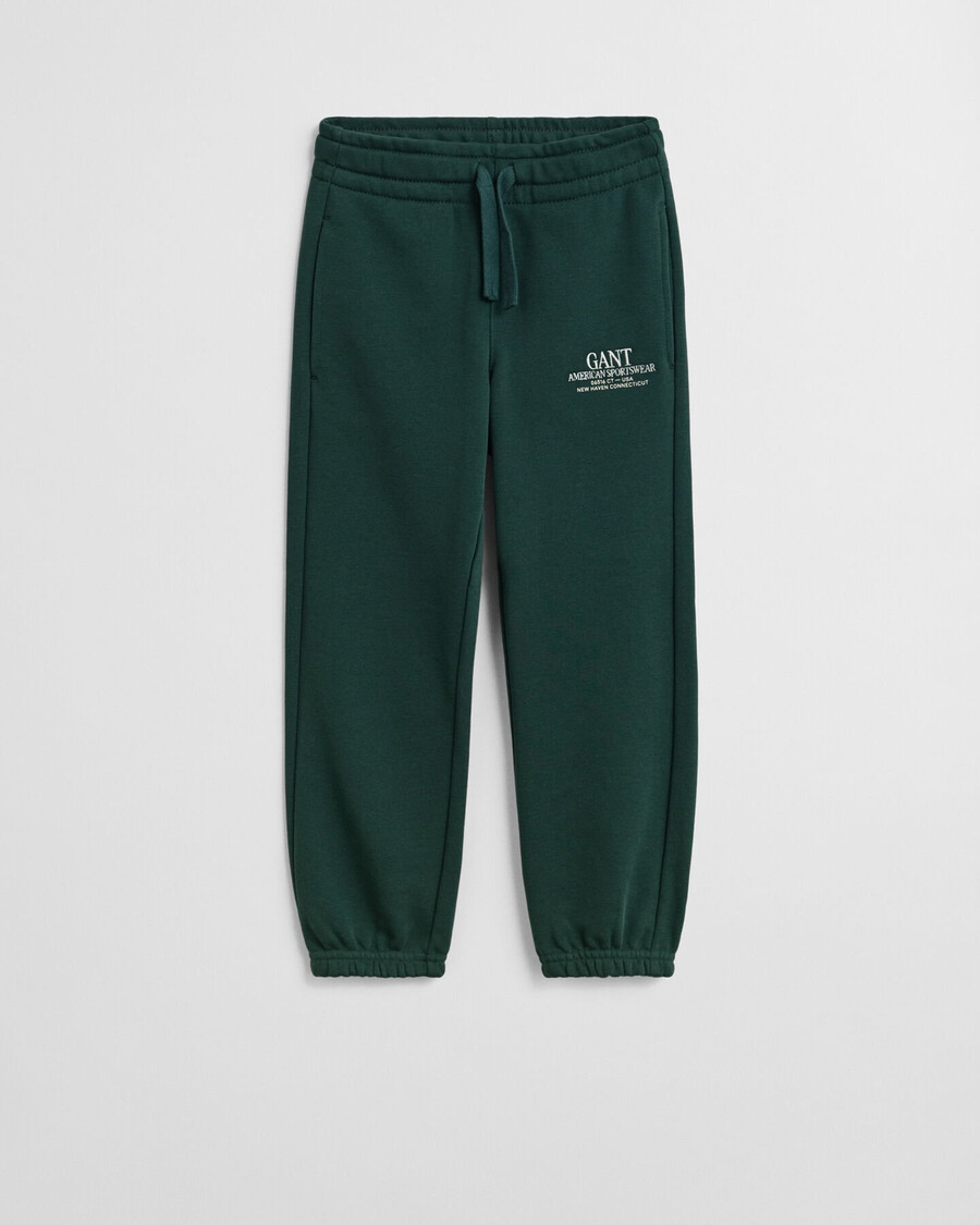 kinder joggingbroek met print - groen met ruitjespatroon