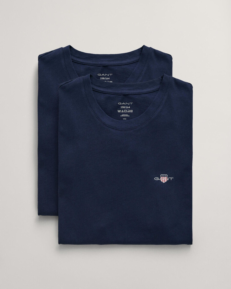 t-shirts met ronde hals voor tieners 2 stuks - marineblauw
