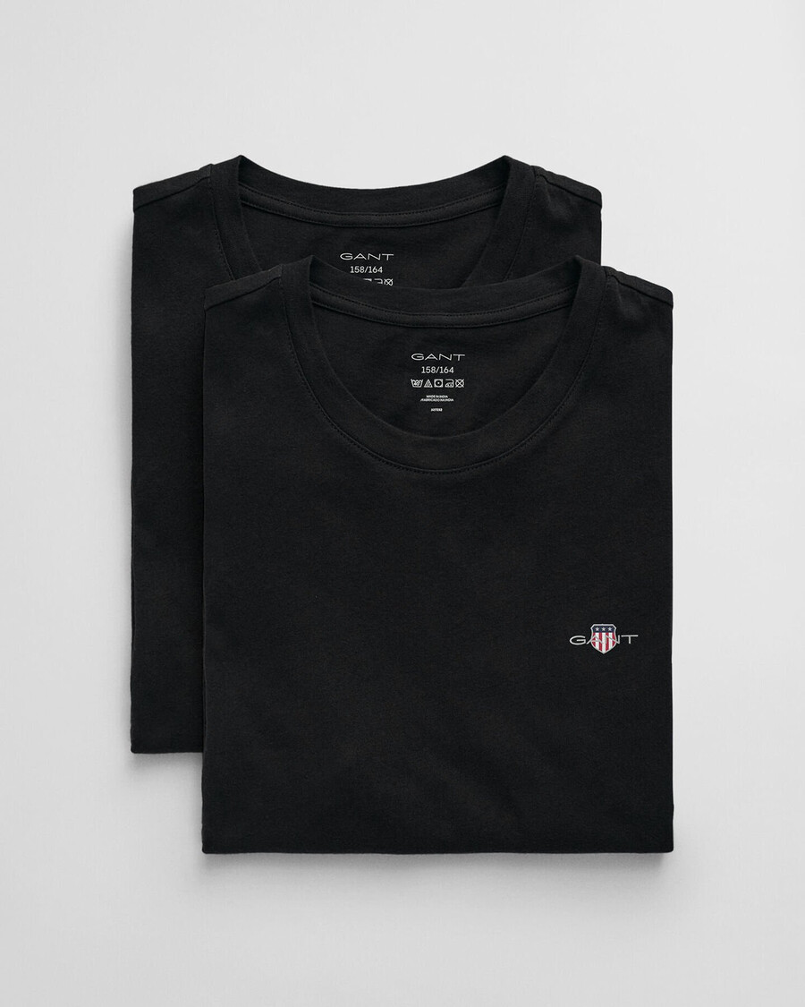 t-shirts met ronde hals voor tieners 2 stuks - zwart