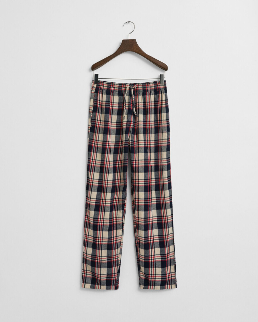 geruite flanellen pyjamabroek voor tieners - robijnrood