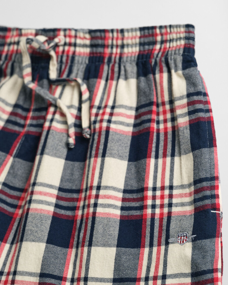 geruite flanellen pyjamabroek voor tieners - robijnrood