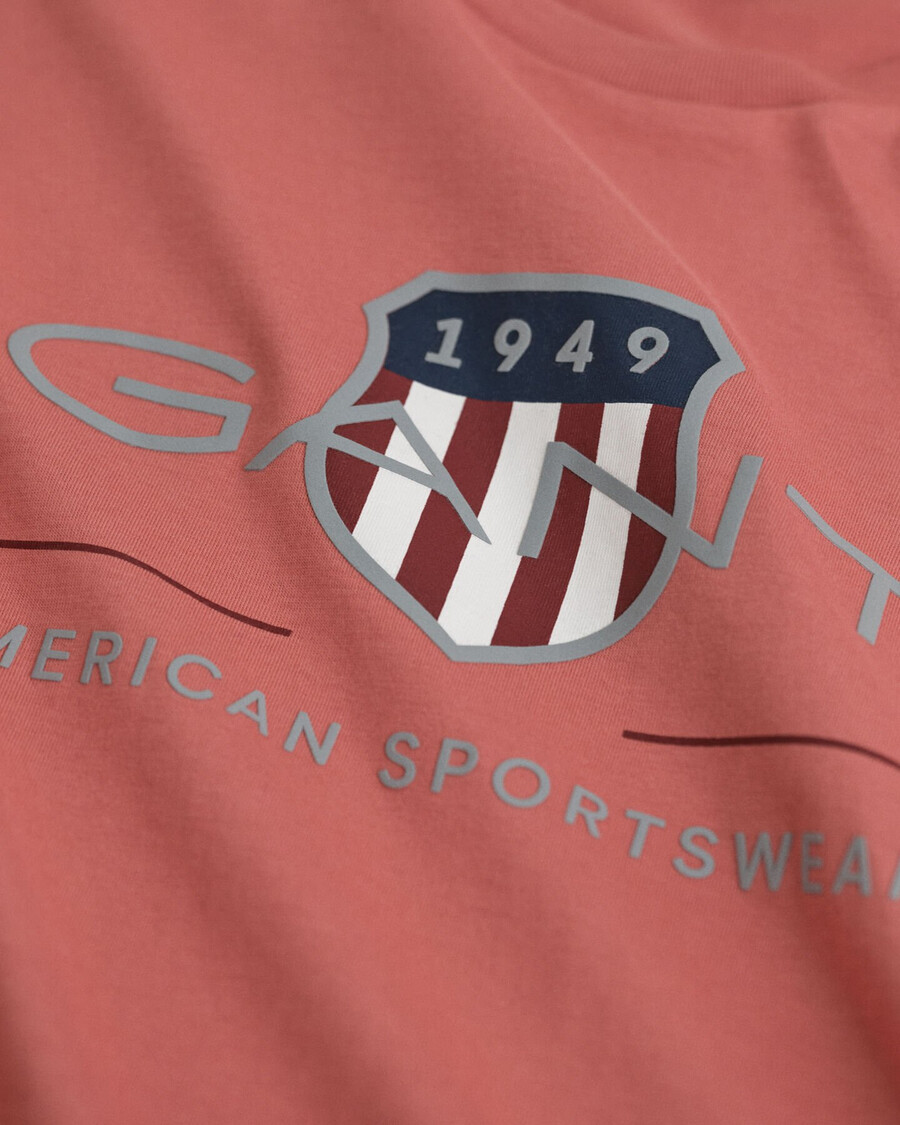 teens archive shield t-shirt - faded brick