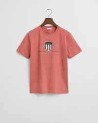 teens archive shield t-shirt - faded brick