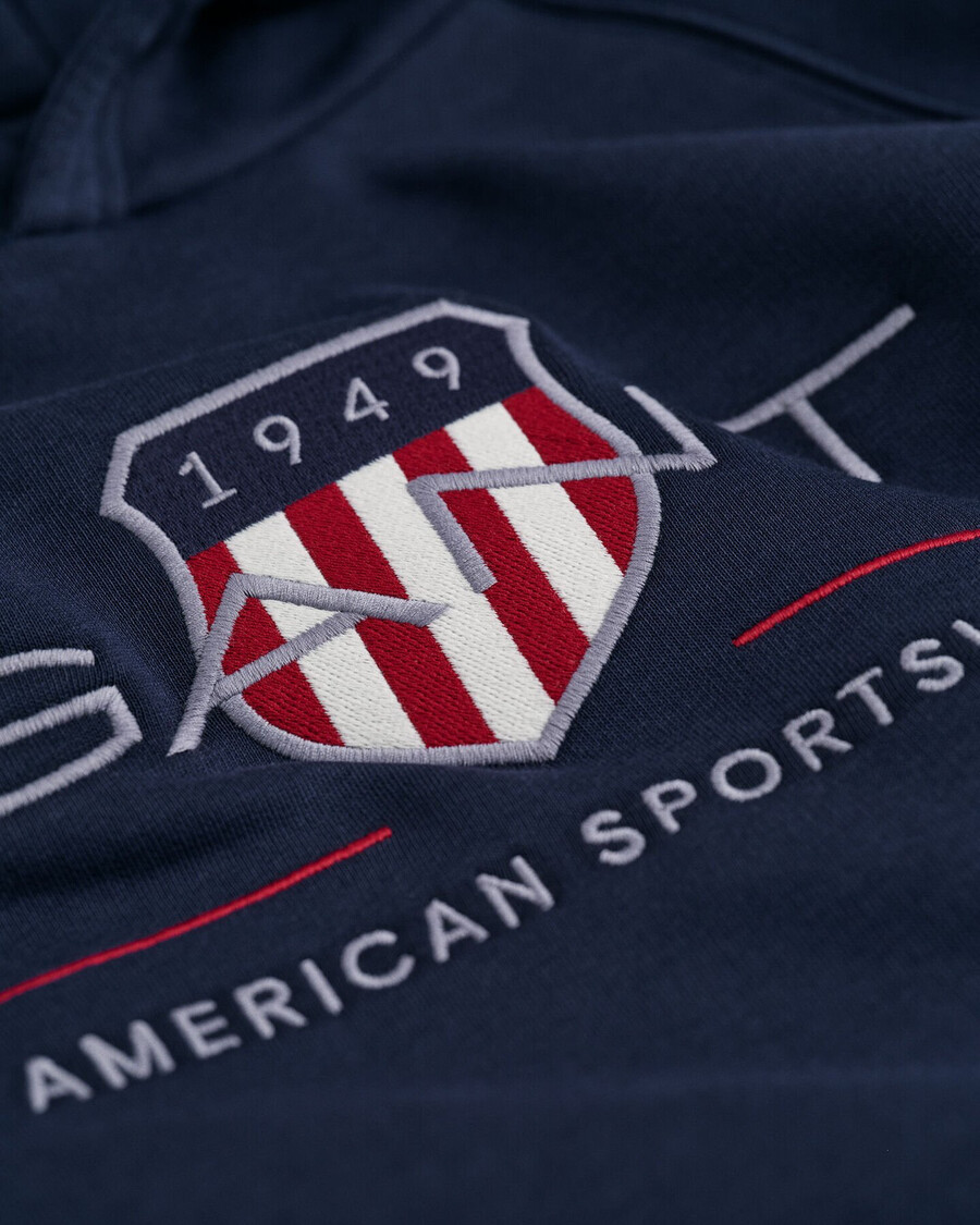 hoodie met schildmotief voor tieners - avondblauw