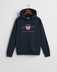 hoodie met schildmotief voor tieners - avondblauw