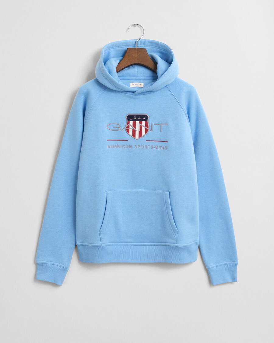 hoodie met schildmotief voor tieners - droomblauw