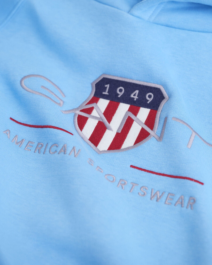 hoodie met schildmotief voor tieners - droomblauw