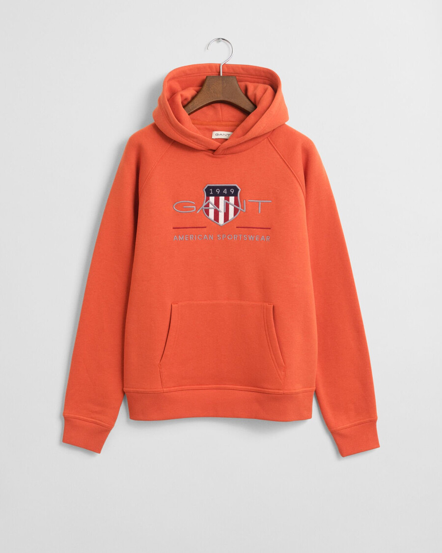 hoodie met schildmotief voor tieners - diep oranje