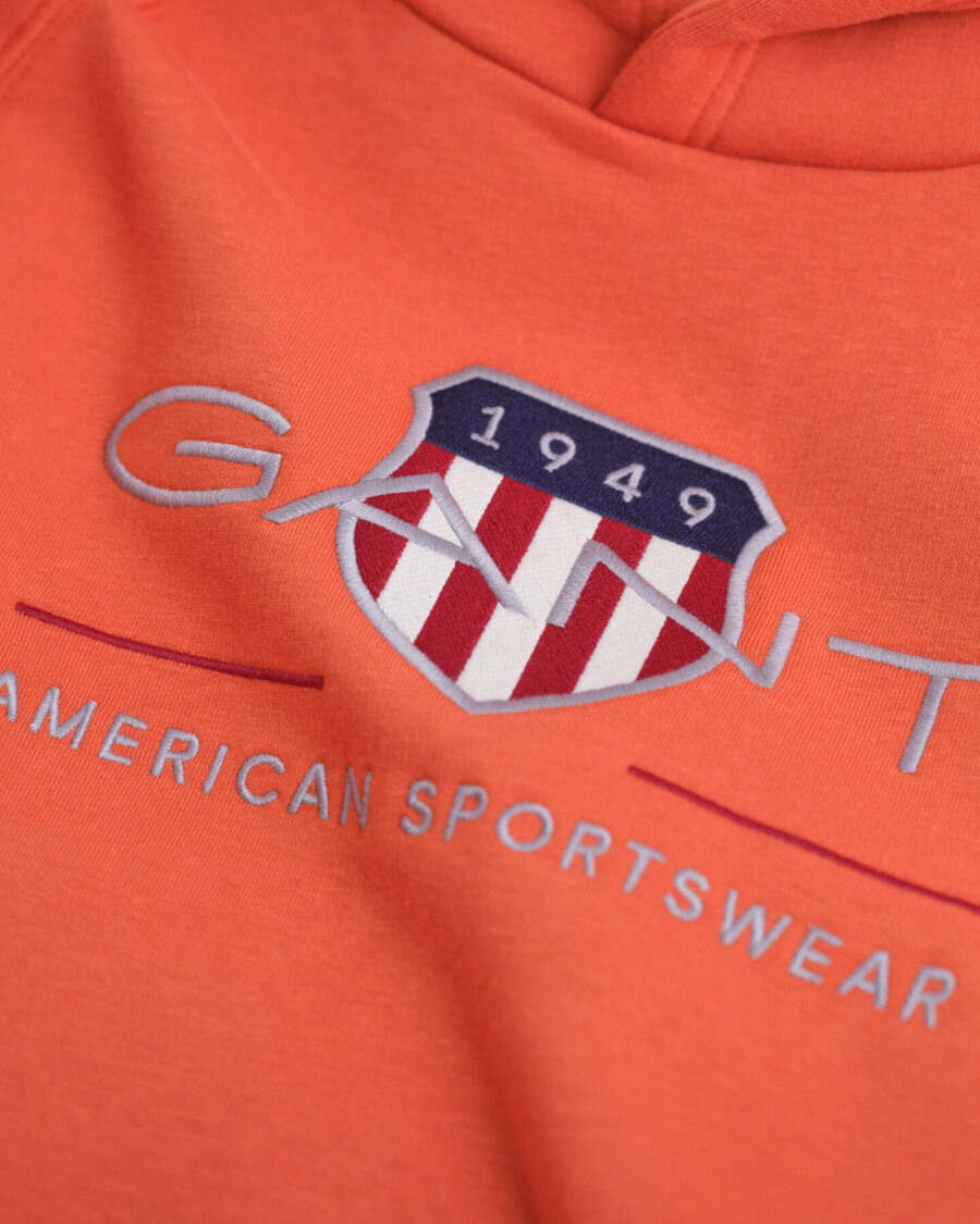 hoodie met schildmotief voor tieners - diep oranje