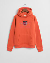hoodie met schildmotief voor tieners - diep oranje