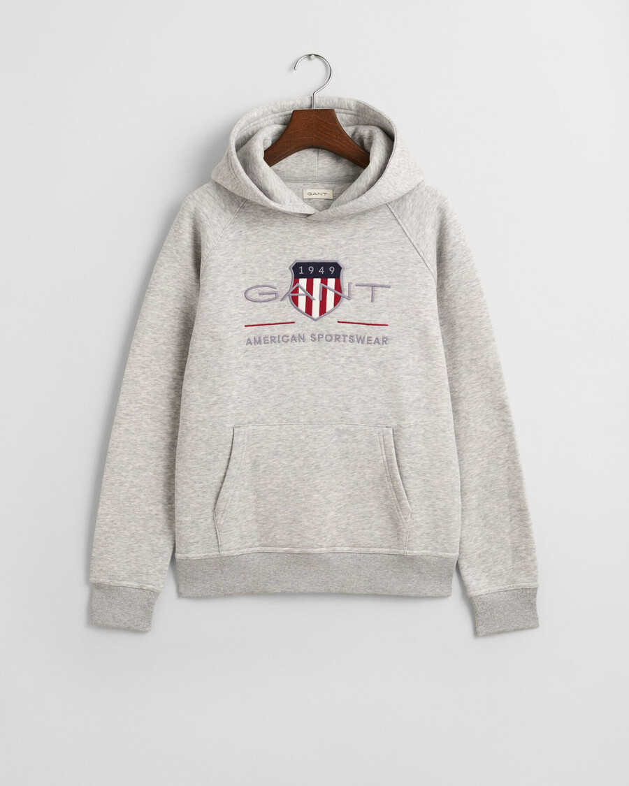 teens archive shield hoodie - lichtgrijs gemêleerd