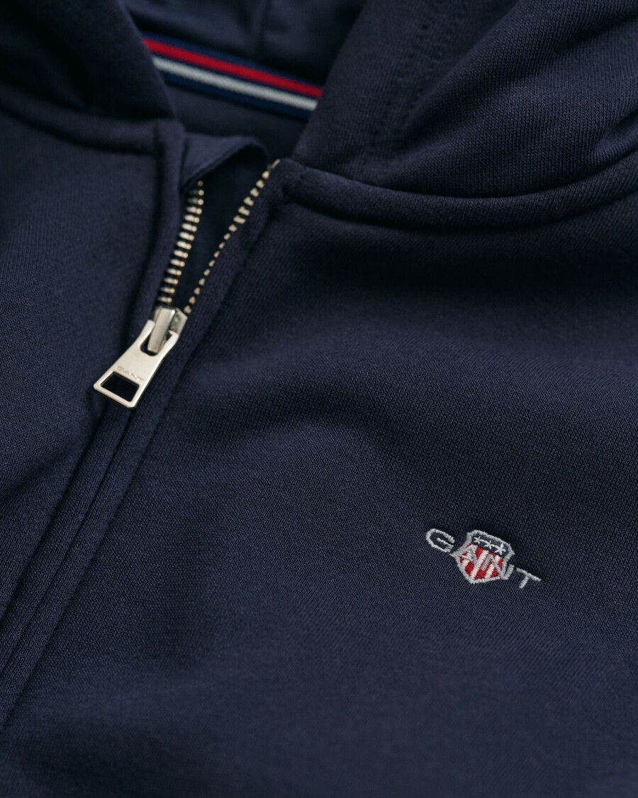 teens shield zip hoodie - avondblauw