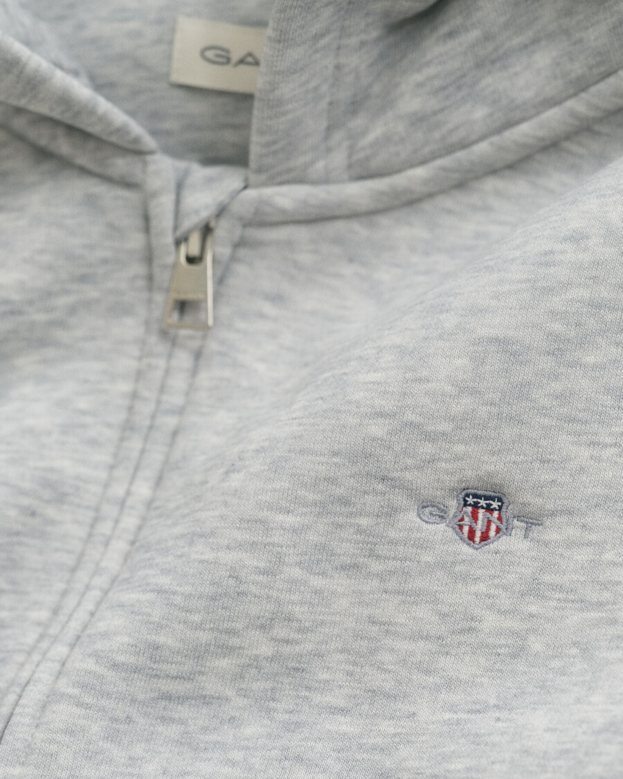 teens shield zip hoodie - lichtgrijs gemêleerd