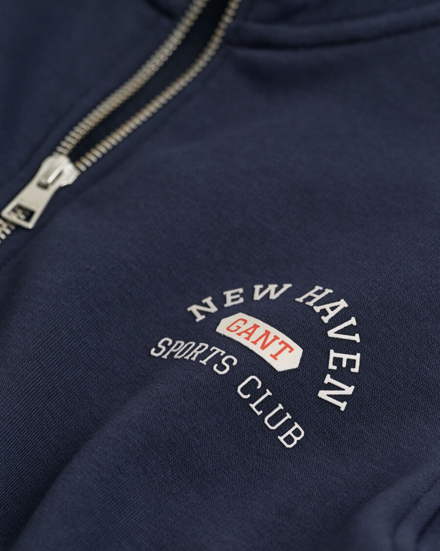 sweatshirt met grafische print en halve rits voor tieners - avondblauw