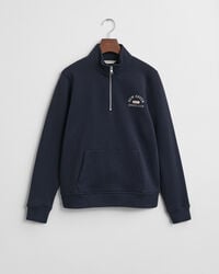 sweatshirt met grafische print en halve rits voor tieners - avondblauw